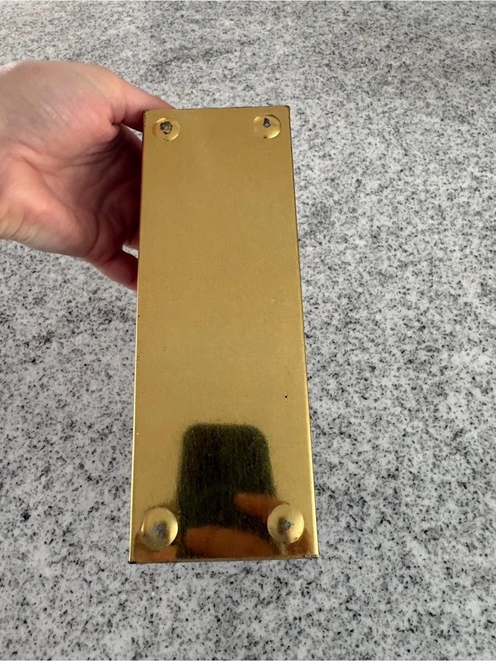 Vintage mid century atomic desk organizer brass box container decor